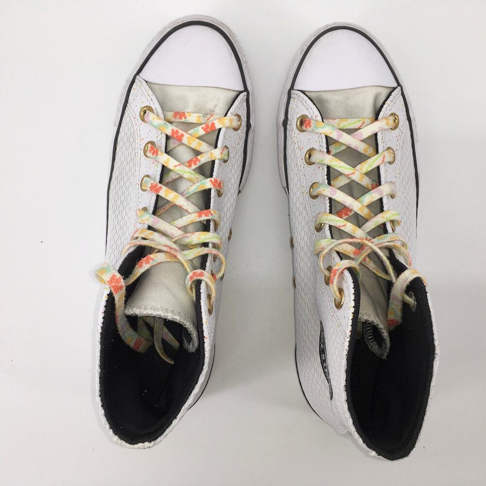Converse CTAs Hi Lift Paint Splatter Platform Sneakers Womens 9 White Art Chunky - Picture 4 of 10